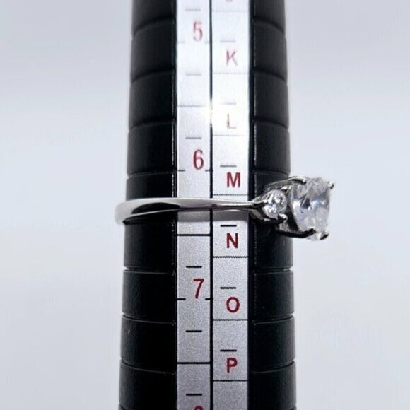 Sterling Silver 925 CZ Heart-Shaped Anniversary Ring Engraved I LOVE YOU - Picture 10 of 11